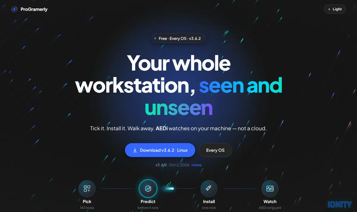 ProGramerly on ionity.digital — Your whole workstation, seen and unseen